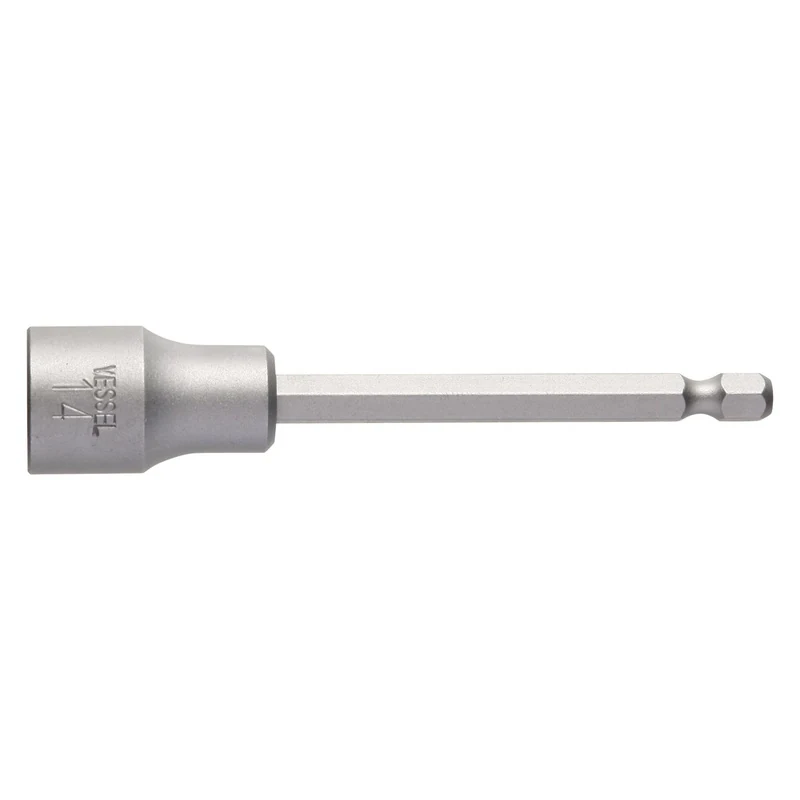 Vessel MB45AF14100P1 Power Bit 1/4" Hex B, A/F14x100 Nutsetter with Press-Fit Magnet